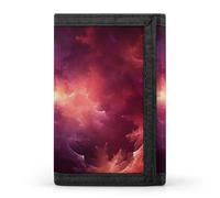 QMNRTK Red Galaxy dreifach gefaltete Geldbörse, schlanke Brieftasche, personalisierbar, RFID-blockierend, für Damen und Herren, Einheitsgröße, Stil:, Einheitsgröße