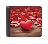 QMNRTK Red Romantic of Hearts Ledergeldbörse für Männer und Frauen, RFID-blockierend, extra Kapazität, ultrastarke Nähte, schlanke Geldscheinfach mit 8 Kartenfächern, Stil, Einheitsgröße, Stil:,