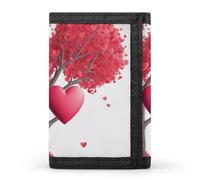 QMNRTK Romantische Geldbörse mit Herzen, Blättern und Baum, schmal, personalisierbar, RFID-blockierend, für Damen und Herren, Einheitsgröße, Stil:, Einheitsgröße