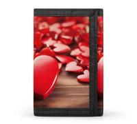 QMNRTK Rote dreifach gefaltete Geldbörse "Romantic of Hearts", schmale Geldbörse, personalisierbar, RFID-blockierend, für Damen und Herren, Einheitsgröße, Stil:, Einheitsgröße