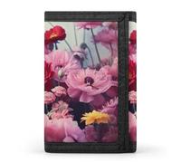 QMNRTK Schöne dreifach gefaltete Geldbörse mit Blumenmuster, schlanke Brieftasche, personalisierbar, RFID-blockierend, für Damen und Herren, Einheitsgröße, Stil:, Einheitsgröße