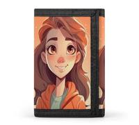 QMNRTK Schöne Geldbörse mit Cartoon-Mädchen, dreifach gefaltet, schmal, personalisierbar, RFID-blockierend, für Damen und Herren, Einheitsgröße, Stil:, Einheitsgröße