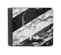 QMNRTK Schwarz-weiße Marmorleder-Geldbörse, Bifold Wallet für Männer und Frauen, RFID-blockierend, extra Kapazität, ultrastarke Nähte, schlanke Geldscheinfach mit 8 Kartenfächern, Stil, Einheitsgröße,