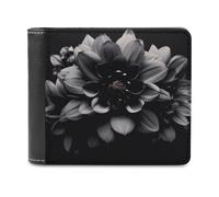 QMNRTK Schwarze Geldbörse aus Leder mit Blumenmuster, für Herren und Damen, RFID-blockierend, extra Kapazität, ultrastarke Nähte, schlanke Geldscheinfach mit 8 Kartenfächern, Stil, Einheitsgröße,