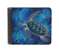 QMNRTK Sea Turtle-Blue Ledergeldbörse für Herren und Damen, RFID-blockierend, extra Kapazität, ultrastarke Nähte, schlanke Geldscheinfach mit 8 Kartenfächern, Stil, Einheitsgröße, Stil:, Einheitsgröße
