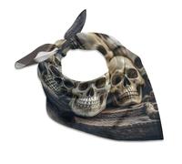 QMNRTK Seidentuch mit Totenköpfen, modisches Satin-Kopftuch, leichtes Kopftuch für Hals, Seidenschals für Damen und Herren, Boho-Haarwickel, Schlaftuch, Bandana, Einstecktuch, 45,7 x 45,7 cm, Weiß