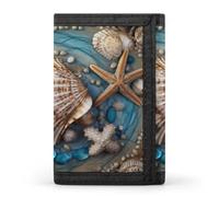 QMNRTK Shell Art dreifach gefaltete Geldbörse, schlanke Brieftasche, personalisierbar, RFID-blockierend, für Damen und Herren, Einheitsgröße, Stil:, Einheitsgröße