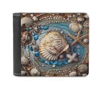 QMNRTK Shell Art Geldbörse aus Leder für Herren und Damen, RFID-blockierend, extra Kapazität, ultrastarke Nähte, schlanke Geldscheinfach mit 8 Kartenfächern, Stil, Einheitsgröße, Stil:, Einheitsgröße