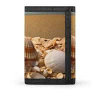 QMNRTK Shells And Sand dreifach gefaltete Geldbörse, schlanke Brieftasche, personalisierbar, RFID-blockierend, für Damen und Herren, Einheitsgröße, Stil:, Einheitsgröße