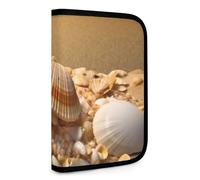 QMNRTK Shells And Sand Multifunktionale, kompakte Brieftasche, Ausweis, Stronghold Waltlet, Kreditkartenhalter, Geldbörse, Reißverschluss, Ledertasche, RFID-blockierend, Bifold Wallet für Herren und