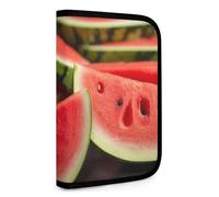 QMNRTK Slices of Watermelon Multifunktions-Geldbörse, kompakt, Ausweis, Stronghold Waltlet, Kreditkartenhalter, Geldbörse, Reißverschluss, Ledertasche, RFID-blockierend, Bifold Wallet für Männer und