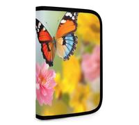 QMNRTK Spring Butterfly Multifunktions-Geldbörse für Ausweis, Stronghold Waltlet, Kreditkartenhalter, Geldbörse, Reißverschluss, Lederetui, RFID-blockierend, Bifold Wallet für Männer und Frauen, Stil,