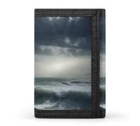 QMNRTK Stormy Sea dreifach gefaltete Geldbörse, schmale Geldbörse, personalisierbar, RFID-blockierend, für Damen und Herren, Einheitsgröße, Stil:, Einheitsgröße