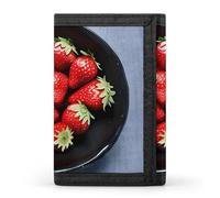 QMNRTK Strawberry dreifach gefaltete Geldbörse, schlanke Brieftasche, personalisierbar, RFID-blockierend, für Damen und Herren, Einheitsgröße, Stil:, Einheitsgröße