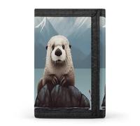 QMNRTK Süße Otter Mountains dreifach gefaltete Geldbörse, schlanke Brieftasche, personalisierbar, RFID-blockierend, für Damen und Herren, Einheitsgröße, Stil:, Einheitsgröße