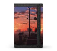 QMNRTK Sunset Apartments Dreifach gefaltete Geldbörse, schlanke Brieftasche, personalisierbar, RFID-blockierend, für Damen und Herren, Einheitsgröße, Stil:, Einheitsgröße