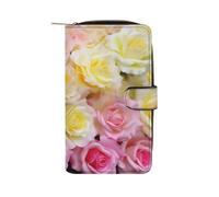 QMNRTK Sweety Kreditkarten-Geldbörse, RFID-blockierend, schmal, faltbar, echtes Leder, minimalistische Vordertasche, Geldbörse, Schlüsselanhänger, Geldbörse für Damen und Herren, 19,7 x 11 x 3,5 cm,