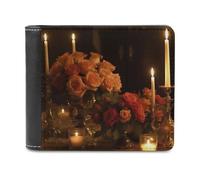 QMNRTK There Are Roses on The Table Ledergeldbörse für Herren und Damen, RFID-blockierend, extra Kapazität, ultrastarke Nähte, schlanke Geldscheinfach mit 8 Kartenfächern, Stil, Einheitsgröße, Stil:,