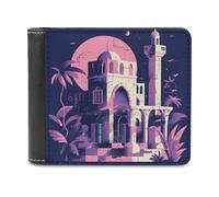 QMNRTK Traditionelle Architektur, Ledergeldbörse für Männer und Frauen, RFID-blockierend, extra Kapazität, ultrastarke Nähte, schlanke Geldscheinfach mit 8 Kartenfächern, Stil, Einheitsgröße, Stil:,