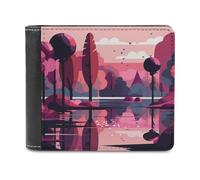 QMNRTK Trees by Lake Ledergeldbörse für Herren und Damen, RFID-blockierend, extra Kapazität, ultrastarke Nähte, schlanke Geldscheinfach mit 8 Kartenfächern, Stil, Einheitsgröße, Stil:, Einheitsgröße