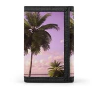 QMNRTK Tropical Tree Geldbörse, dreifach gefaltet, schmal, personalisierbar, RFID-blockierend, für Damen und Herren, Einheitsgröße, Rosa, Stil:, Einheitsgröße