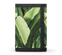 QMNRTK Tropische Bananenpalmenblätter, dreifach gefaltete Geldbörse, schmale Geldbörse, personalisierbar, RFID-blockierend, für Damen und Herren, Einheitsgröße, Stil:, Einheitsgröße