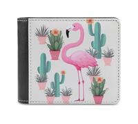 QMNRTK Tropischer Flamingo, niedliches grünes Ledergeldbörse für Herren und Damen, RFID-blockierend, extra Kapazität, ultrastarke Nähte, schlanke Geldscheinfach mit 8 Kartenfächern, Stil,