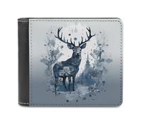 QMNRTK Vogel stehend auf Geweih, Ledergeldbörse für Männer und Frauen, RFID-blockierend, extra Kapazität, ultrastarke Nähte, schlanke Geldscheinfach mit 8 Kartenfächern, Stil, Einheitsgröße, Stil:,