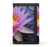 QMNRTK Wasserlilie, dreifach gefaltete Geldbörse, schlanke Brieftasche, personalisierbar, RFID-blockierend, für Damen und Herren, Einheitsgröße, Stil:, Einheitsgröße