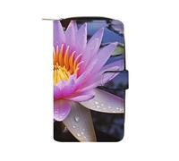 QMNRTK Water Lily Kreditkartenetui, RFID-blockierend, schmal, faltbar, echtes Leder, minimalistische Vordertasche, Geldbörse, Schlüsselanhänger, Geldbörse für Männer und Frauen, Stil, 19,7 x 11 x 3,5