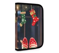 QMNRTK Weihnachtssocken für Weihnachten, Party, multifunktional, kompakt, Ausweis, Stronghold Waltlet, Kreditkartenhalter, Geldbörse, Reißverschluss, Lederetui, Geldbörse, RFID-blockierend, Bifold