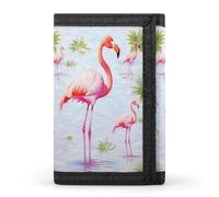 QMNRTK Weiße Flamingo-Geldbörse, dreifach gefaltet, schmal, personalisierbar, RFID-blockierend, für Damen und Herren, Einheitsgröße, Stil:, Einheitsgröße