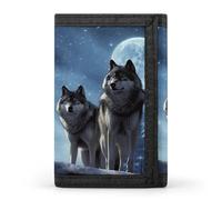 QMNRTK Wolfs dreifach gefaltete Geldbörse, schmale Geldbörse, personalisierbar, RFID-blockierend, für Damen und Herren, Einheitsgröße, Stil:, Einheitsgröße