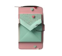 QMNRTK Zwei Umschläge, Kreditkartenetui, RFID-blockierend, schmal, faltbar, echtes Leder, minimalistische Vordertasche, Geldbörse, Schlüsselanhänger, Geldbörse für Männer und Frauen, Stil, 19,7 x 11 x