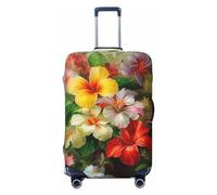 QMNSEHF Reisegepäckhülle, Koffer-Schutz, elastisch, waschbar, Blumenstrauß, Kofferabdeckung, kratzfest, Spandex, passend für 45,7 - 81,3 cm Gepäck, Schwarz , S