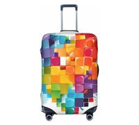 QMNSEHF Reisegepäckhülle, Koffer-Schutz, elastisch, waschbar, buntes Herz, Valentinstag, Liebe, Kofferabdeckung, kratzfest, Spandex, passend für 45,7 - 81,3 cm Gepäck, Schwarz , S