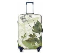 QMNSEHF Reisegepäckhülle, Koffer-Schutz, elastisch, waschbar, Laub und Kräuter mit Libellen, geflügelter Kofferabdeckung, kratzfest, Spandex, passend für 45,7 - 81,3 cm Gepäck, Schwarz , XL