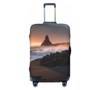 QMNSEHF Reisegepäckhülle, Koffer-Schutz, elastisch, waschbar, Sonnenaufgang auf Reynisfjara, Strandkoffer, kratzfest, Spandex, passend für 45,7 - 81,3 cm Gepäck, Schwarz , XL