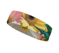 QMNVBDS Stirnband mit Blumen als Hintergrund, für Damen und Herren, rutschfestes Stirnband, elastisches Sport-Stirnband zum Laufen, Wandern, Schweiß-Stirnband für athletisches Yoga, Laufen,