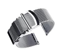 QNGMKBKTDZ 20mm 22mm Milanese Mesh Armband Fit for Seiko Fit for Omega Quick Release Handgelenk Band Faltschließe Uhr Band edelstahl Armband(Silver-22mm)