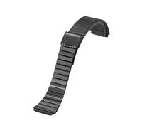 QNGMKBKTDZ Edelstahlarmband Ersatz Herren Damen Ultradünnes Armband 18mm Metallarmband Passend for Casio F-91W/A158/A159/A168/AE1200/1300(Black,20mm)