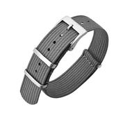 QNGMKBKTDZ Nylon-Uhrenarmband 16 mm, 18 mm, 19 mm, 20 mm, 22 mm, einteilige Uhrenarmbänder mit schwerer Schnalle, verstellbares Armband(Grey,19mm)
