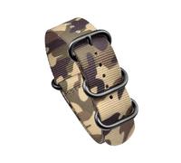QNGMKBKTDZ Nylonband 20mm 22mm Edelstahl Ring Schnalle Armband Camo Militär Männer Ersatzband Uhrenzubehör(Camo 3 black,22mm)