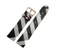 QNGMKBKTDZ Schnell demontierbares Lederarmband mit Karomuster, 12 14 16 18 20 22 mm, schwarz-braunes Armband, passend for Uhrenkette for Männer und Frauen(Black Rose GoldA,20mm)