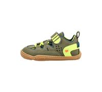 Barfußschuh QNUFFS "Lerche", Jungen, Gr. 25, oliv, storm, Lederimitat, Textil, kontrastfarbene Details, Schuhe Barfußschuh, Sneaker, Halbschuh, Sneaker mit Namenschild an der Ferse (74600801-25) oliv,
