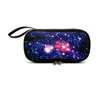 QOPET Großes Federmäppchen mit 3 Fächern für Schule, Lila Galaxy