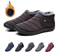 Qosneoun Boojoy Shoes, Boojoy Winter Boots Women Men Snow Boots Waterproof Anti-slip Ankle Booties Outdoor Warm Lined Shoes (Brown, adult, women, numeric_40, numeric, eu_footwear_size_system, medium)
