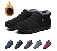 Qosneoun Boojoy Shoes, Boojoy Winter Boots Women Men Snow Boots Waterproof Anti-slip Ankle Booties Outdoor Warm Lined Shoes (Black, adult, women, numeric_42, numeric, eu_footwear_size_system, medium)