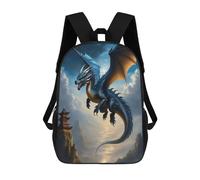 QPIRINMEX Neutral Rucksack 3D-Farbdruck Personalisierter Schulranzen Drache Mädchen Teenager Leichter Schulrucksack Outdoor Freizeit Kinder Reise Daypack