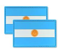 QQSD 2 Stück Argentinien Patch Tactical Argentinien Patch Flag für Rucksack Cap Militär Uniform Klettverschluss PVC Tactical Emblem Patch